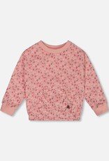 Deux par Deux French Terry Sweatshirt Strawberries Pink