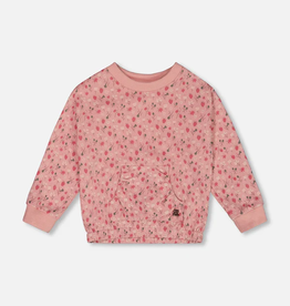 Deux par Deux French Terry Sweatshirt Strawberries Pink