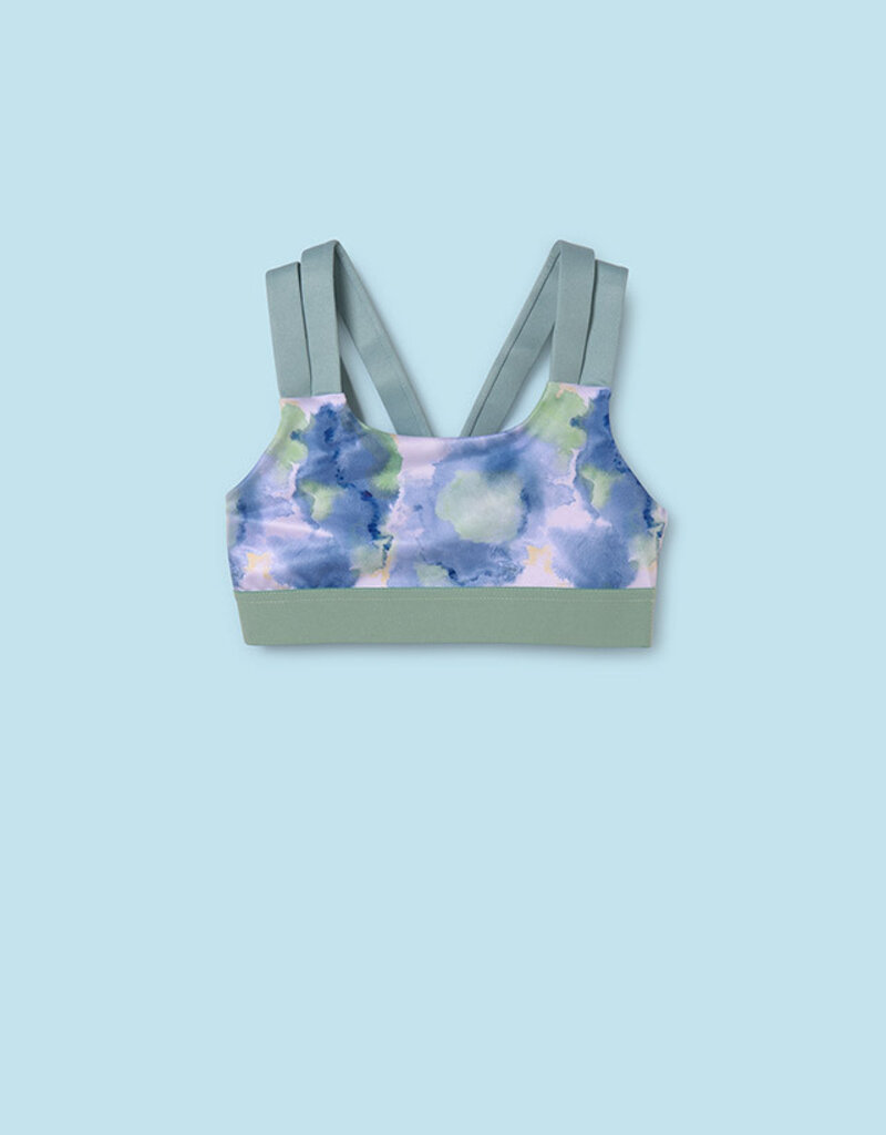 Mayoral Mint Watercolor Sports Bra