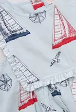 Pink Chicken baby girls courtina dress set nautical adventure