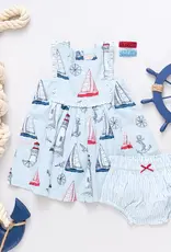 Pink Chicken baby girls courtina dress set nautical adventure