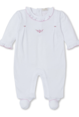 Kissy Kissy Footie w/ Hand Emb White/Pink CLB