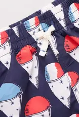 Pink Chicken swim trunk navy snow cones