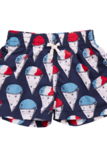 Pink Chicken swim trunk navy snow cones