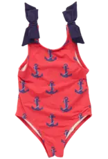 Pink Chicken shelly suit red nautical anchors