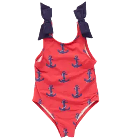 Pink Chicken shelly suit red nautical anchors