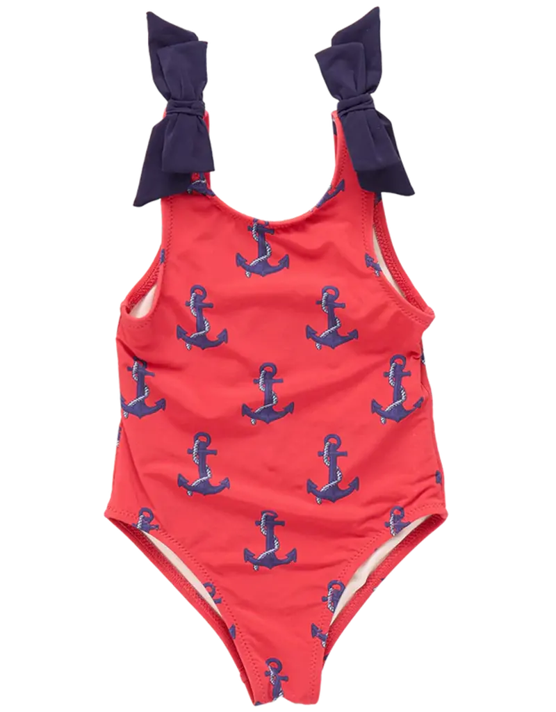 Pink Chicken shelly suit red nautical anchors