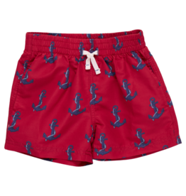 Pink Chicken SALE swim trunk red nautical anchors