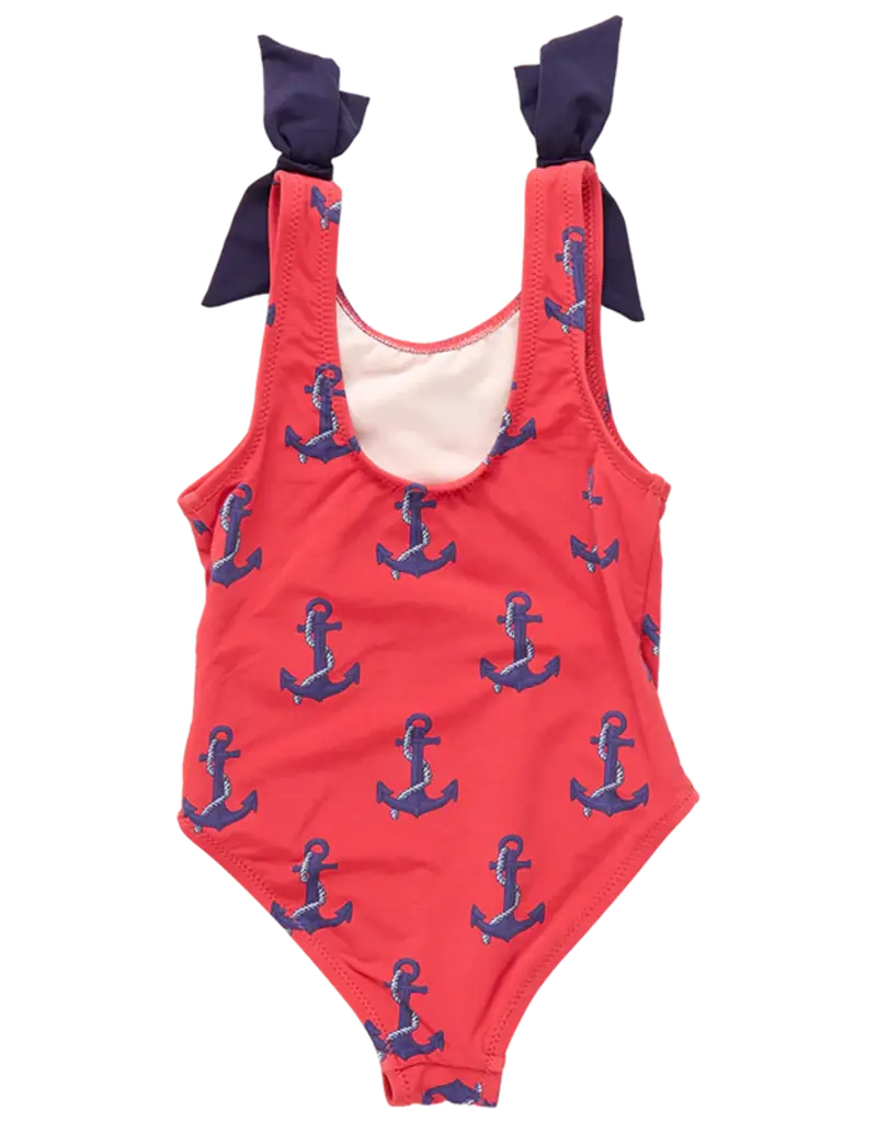 Pink Chicken shelly suit red nautical anchors