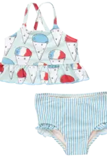 Pink Chicken joy tankini snow cones