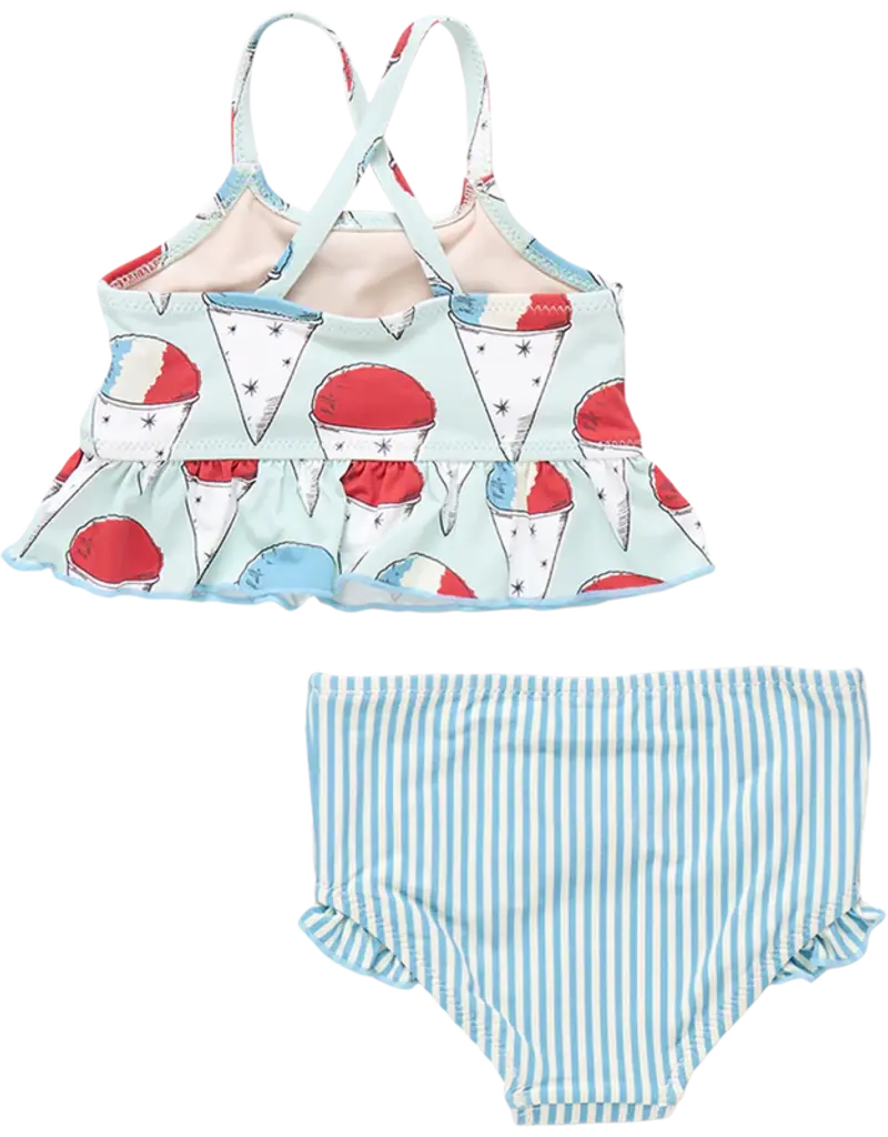 Pink Chicken joy tankini snow cones
