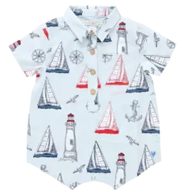Pink Chicken baby boys easton jumper nautical adventure