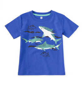 Tea Collection Shark Play Graphic Tee Majorelle Blue