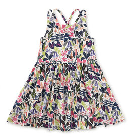 Tea Collection Strappy Back Skirted Dress Amazon Rainforest Floral