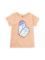 Tea Collection SALE. Shimmery Butterfly Graphic Tee Salmon