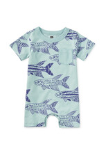 Tea Collection Pocket Shortie Romper Brazilian Killifish