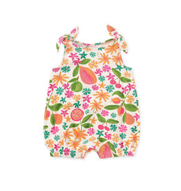 Tea Collection Tie Shoulder Baby Romper Tropical Fruit Floral