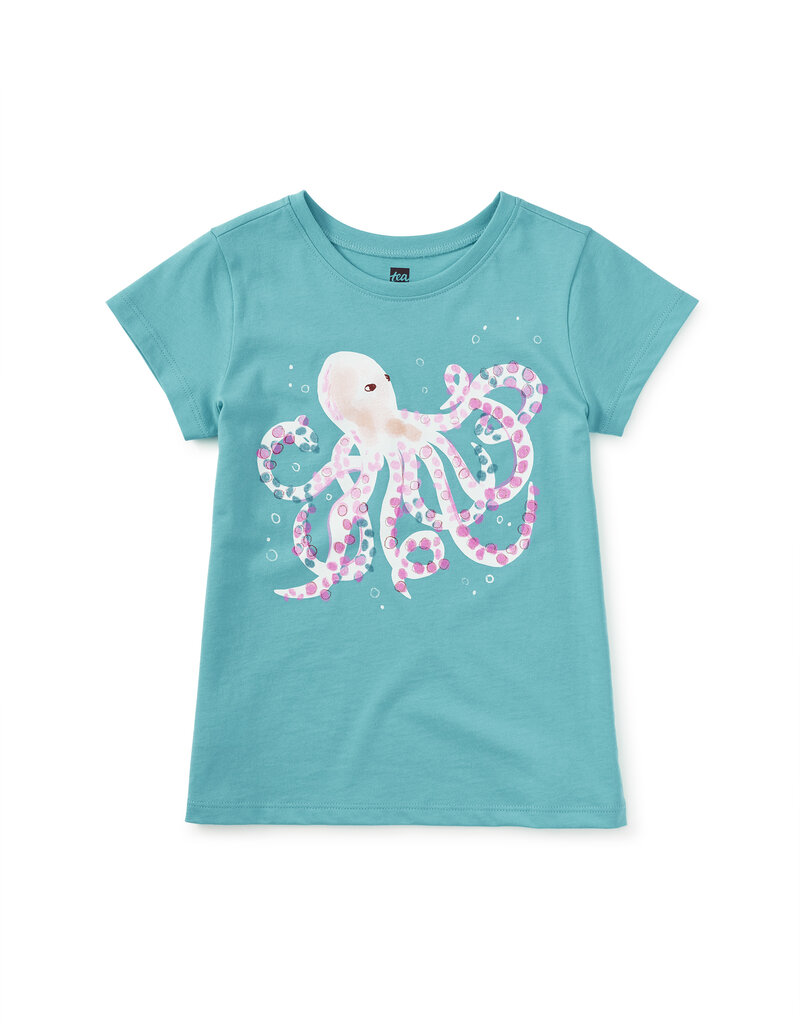 Tea Collection Octopus Samba Graphic Tee Cyan