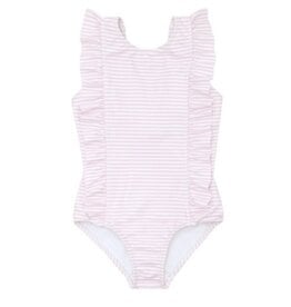 Minnow SALE pink stripe ruffle one piece