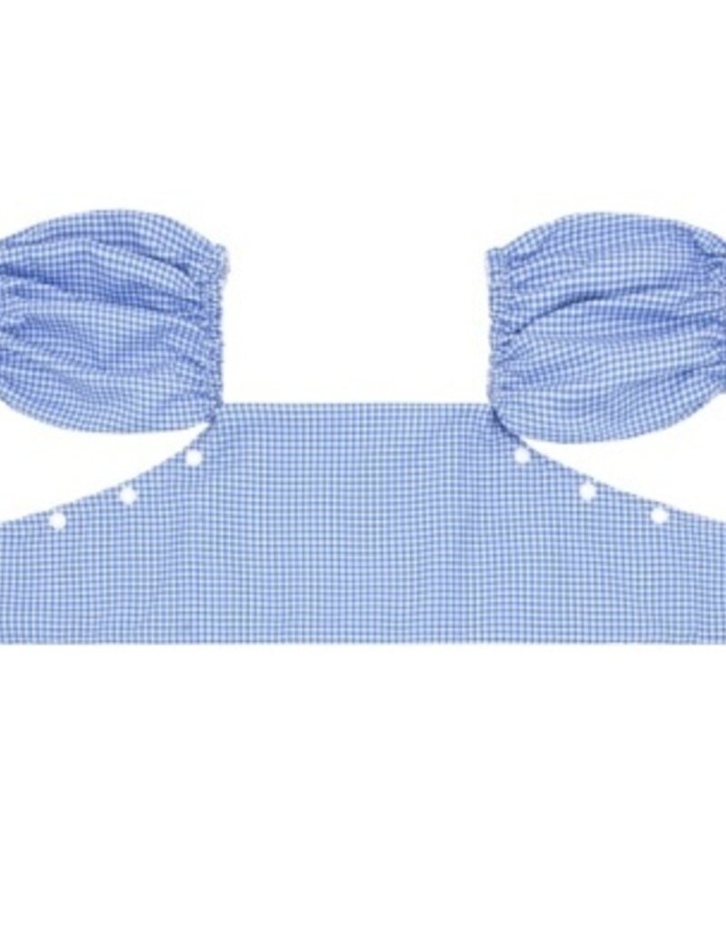 Minnow blue micro gingham puddle jumper