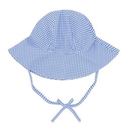 Minnow baby blue micro gingham sun hat
