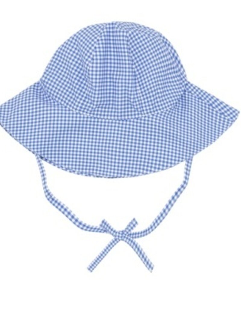 Minnow baby blue micro gingham sun hat