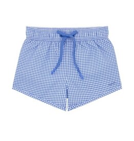 Minnow boys blue micro gingham boardie