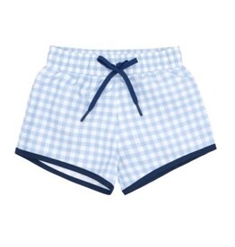 Minnow boys oasis blue gingham boardie