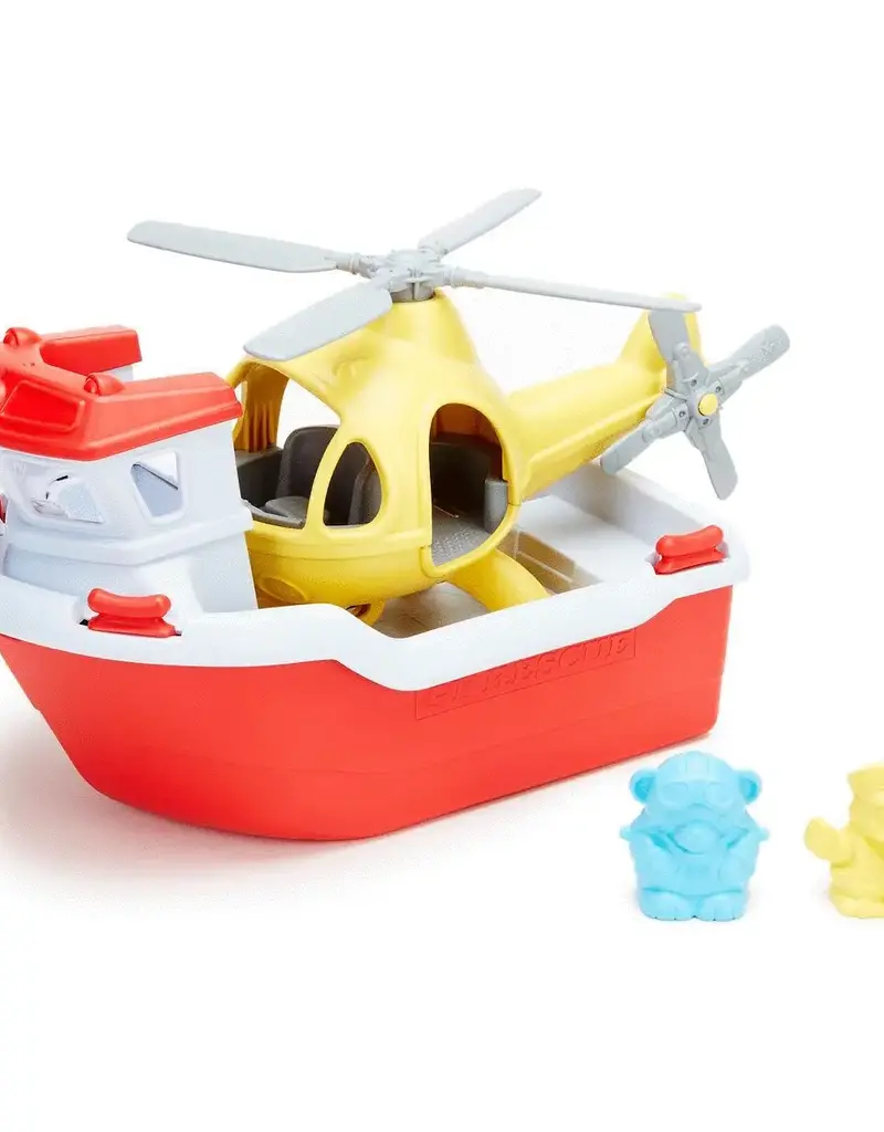 Green Toys Rescue Boat & Helicopter