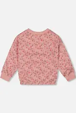 Deux par Deux French Terry Sweatshirt Strawberries Pink