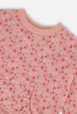 Deux par Deux French Terry Sweatshirt Strawberries Pink