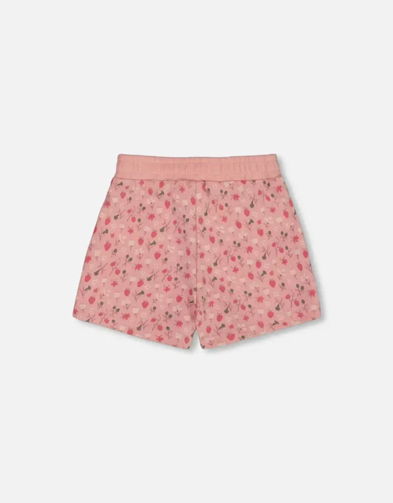 Deux par Deux French Terry Short Strawberries Pink