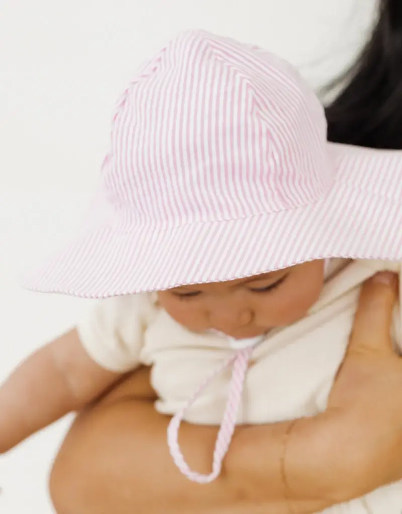Pink Seersucker Sunhat