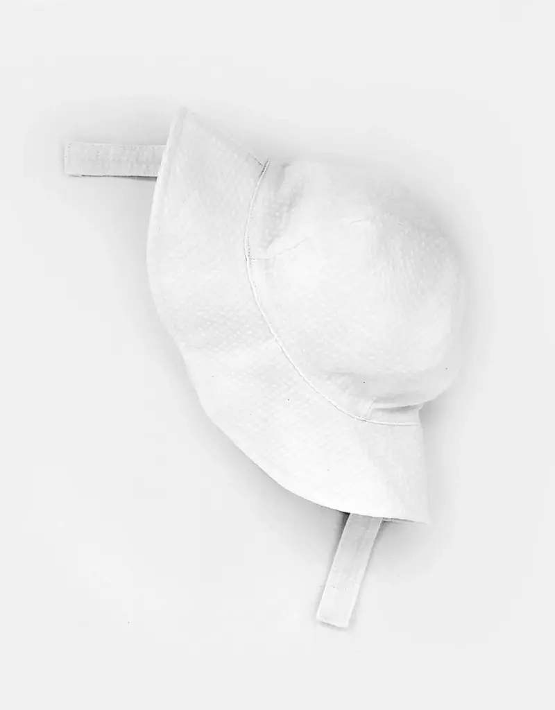 White Seersucker Sunhat