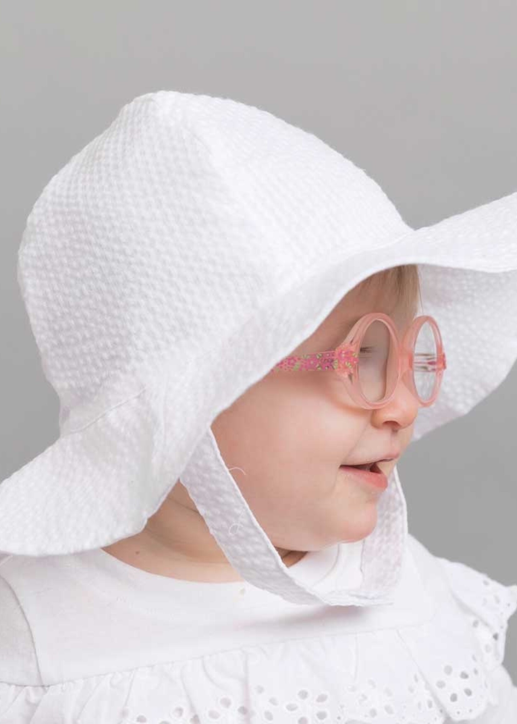 White Seersucker Sunhat