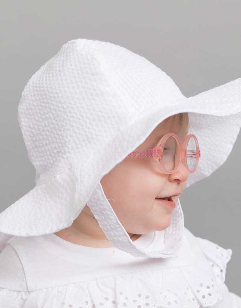 White Seersucker Sunhat