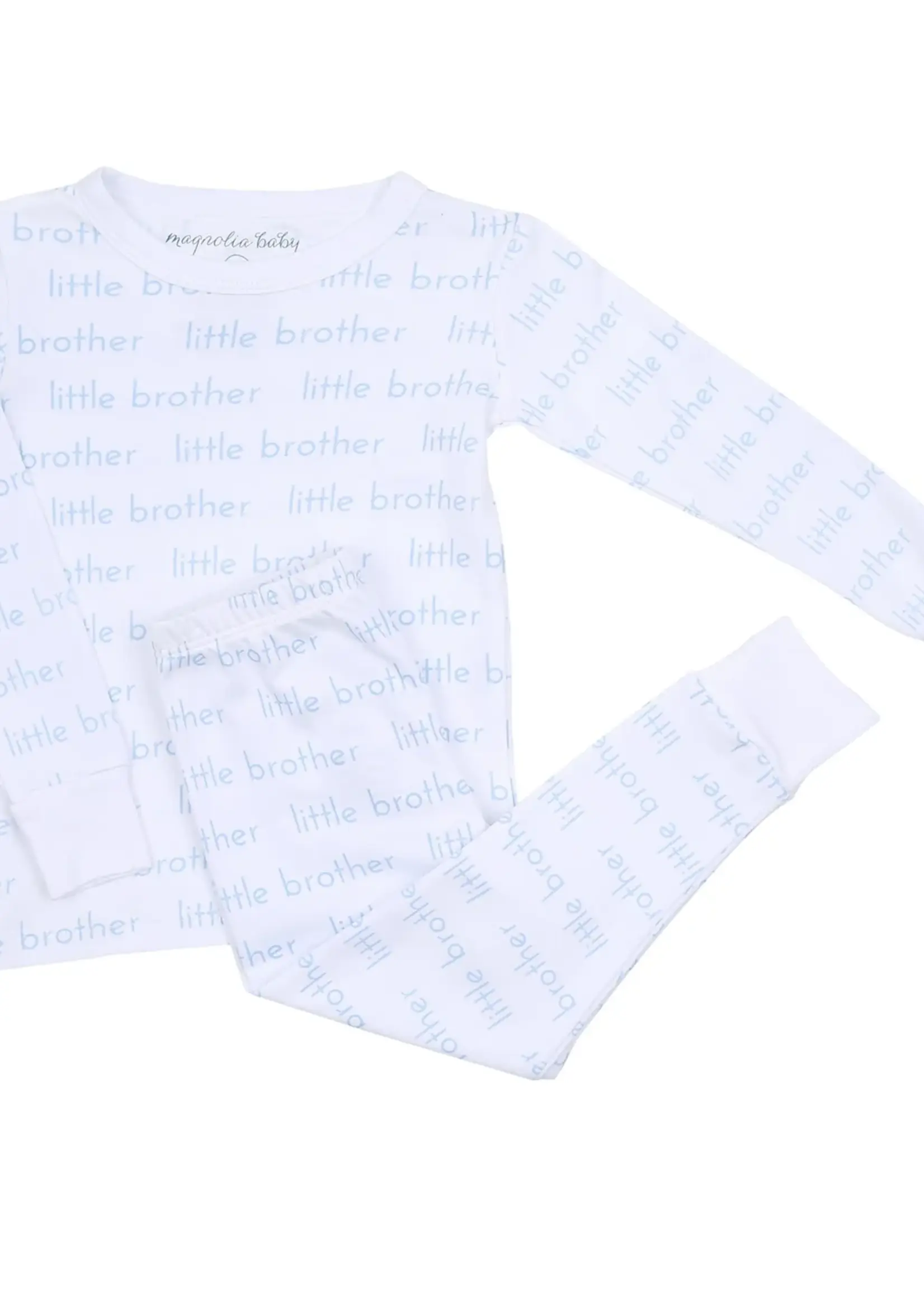 Magnolia Baby Little Brother Printed Long Pajamas Lt Blue