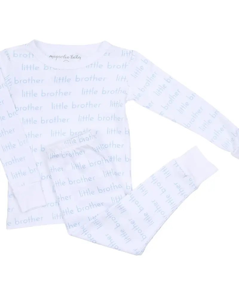 Magnolia Baby Little Brother Printed Long Pajamas Lt Blue