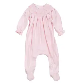 Magnolia Baby Amelias Classic Solid Pink Bishop Footie