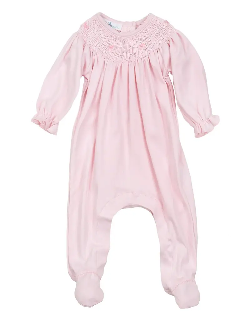 Magnolia Baby Amelias Classic Solid Pink Bishop Footie