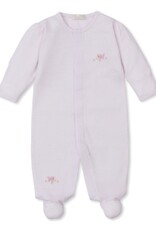 Kissy Kissy Playful Pups Hand Emb Footie Pink Stripe
