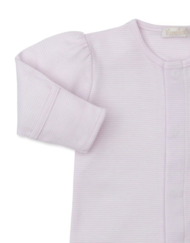 Kissy Kissy Playful Pups Hand Emb Footie Pink Stripe