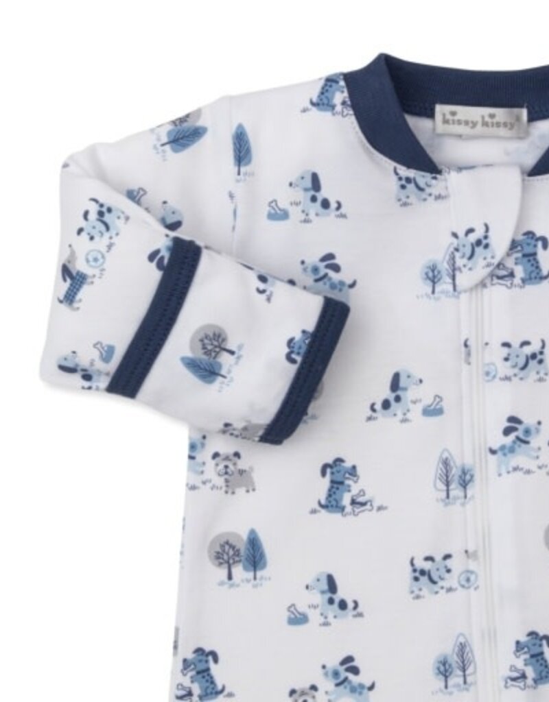 Kissy Kissy Puppy Park Fun Blue Footie w/Zip