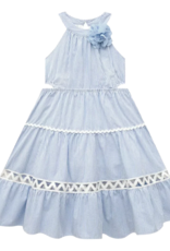 Milon Light Blue Eyelet Detail Dress