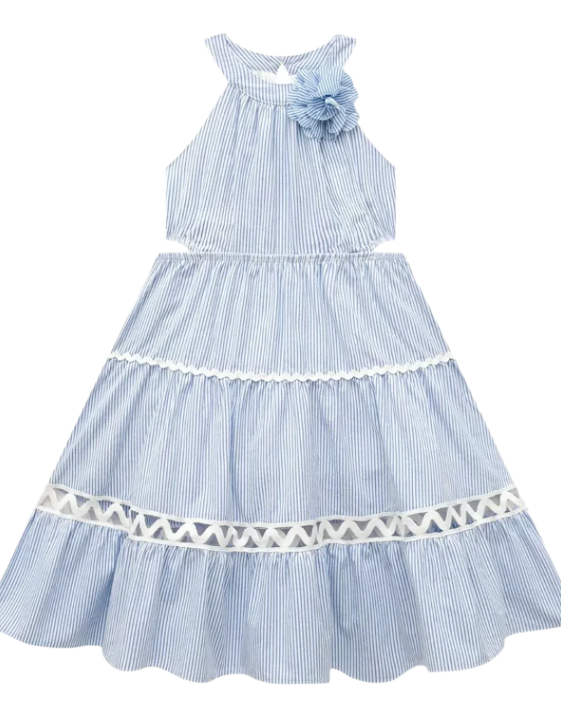Milon Light Blue Eyelet Detail Dress