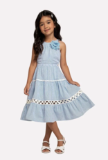Milon Light Blue Eyelet Detail Dress