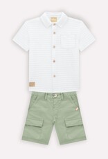 Milon White Shirt w/Moss Green Shorts