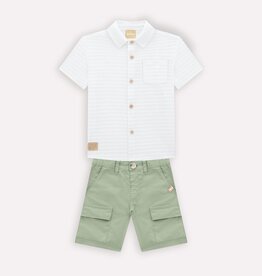 Milon SALE White Shirt w/Moss Green Shorts