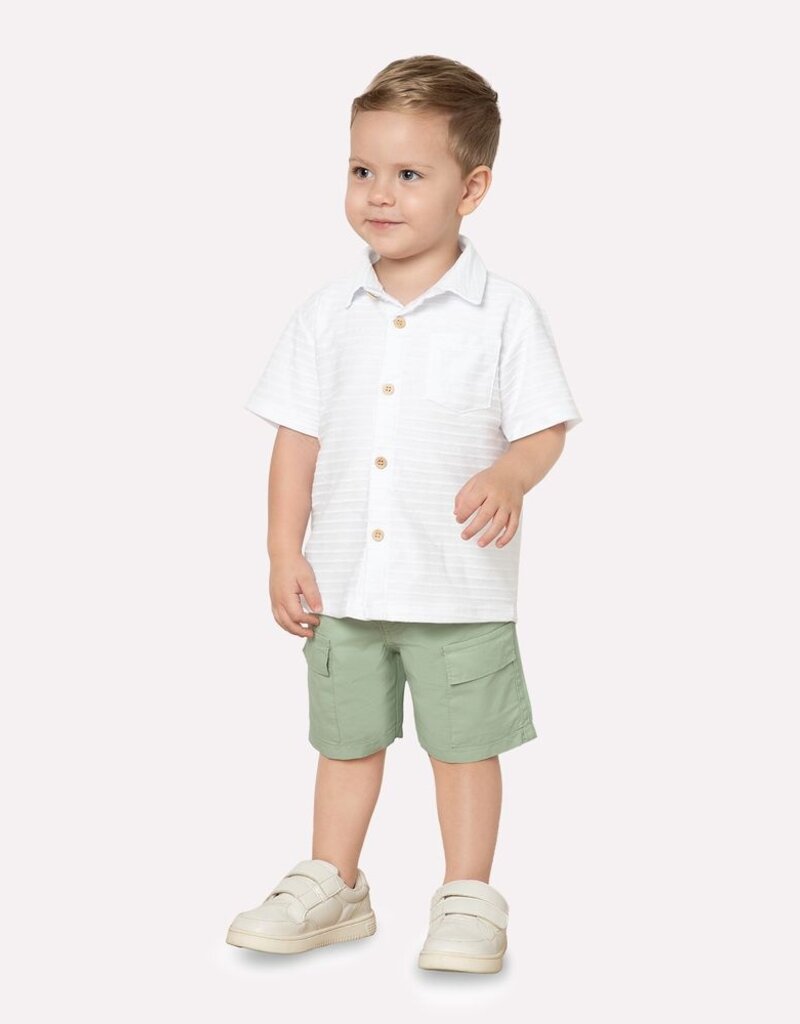 Milon White Shirt w/Moss Green Shorts