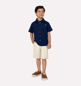 Milon S/S Navy Shirt w/Cream Short Set